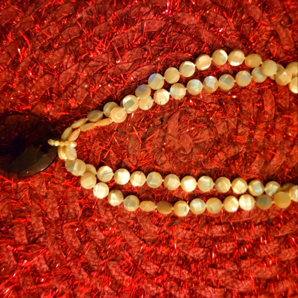 COLDWATER CREEK Saltwater pearl and Smokey Topaz necklace.